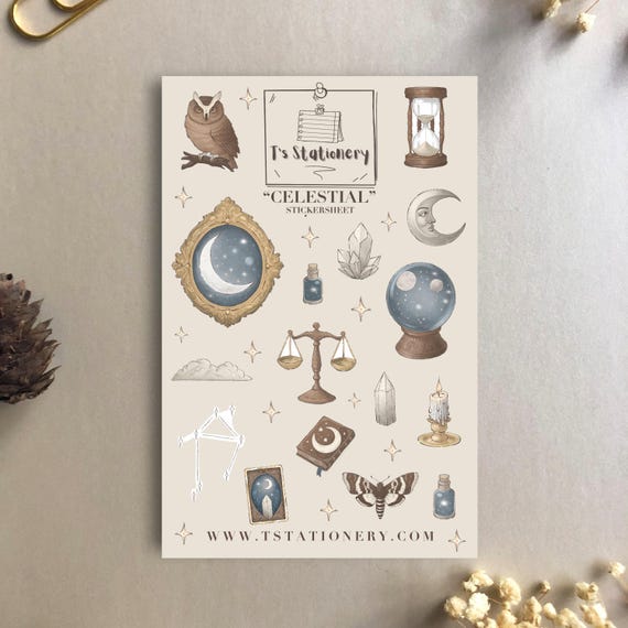 Celestial Stickers: For Journal, Planner, Scrapbooking