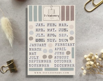 Monthly Planner Stickers: Scrapbook Journal Minis