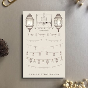 Sticker lichtslingers - dagboekstickers, plannerstickers, scrapbooking, lichtstickers, gezellige stickers, lampstickers