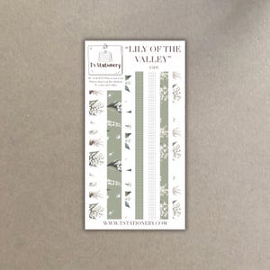 Ruban adhésif muguet - Stickers printaniers, petites fleurs, Stickers floraux, pour journal, Washi Tape