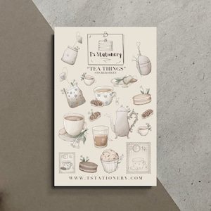 Pegatinas de té - Pegatinas de diario, pegatinas de amantes del té, scrapbooking, pegatinas del planificador, pegatinas de verano