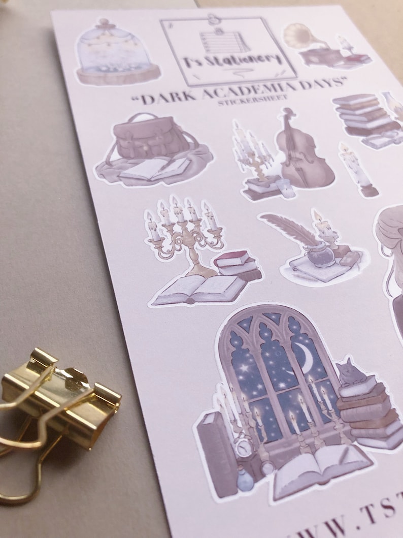 Stickers académiques sombres - Pour un journal de lecture, Stickers ...