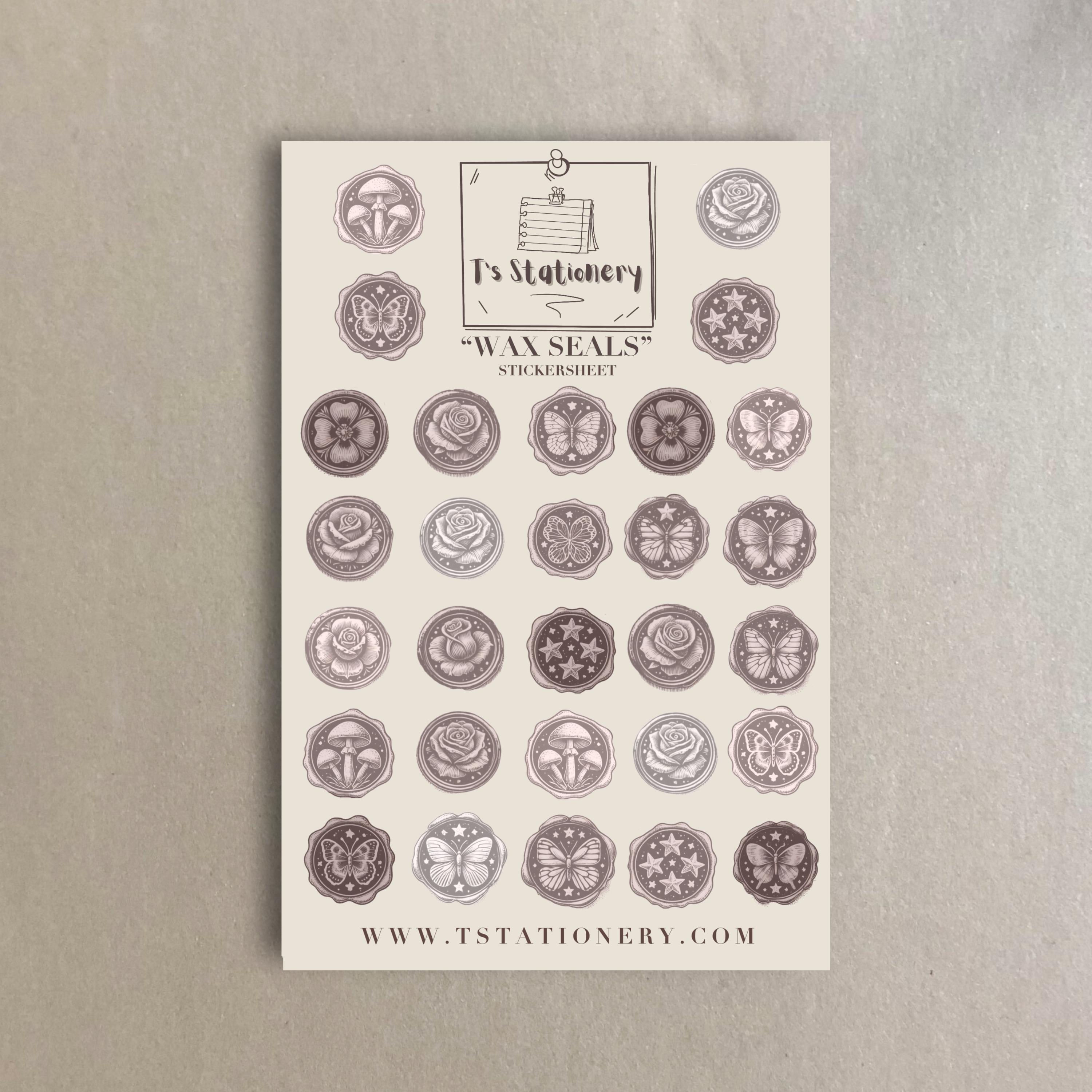 Wax Seal Stickers: Neutral Penpal & Journal Embellishments