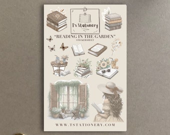 Reading Stickers - Spring Stickers, Book Stickers, For Reading Journal, Book Lover Stickers, For Journal, Planner And Scrapbook