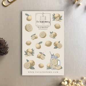 Adesivi con limone: adesivi per il Mediterraneo, adesivi per l’estate, adesivi per diari, adesivi per pianificatori, scrapbooking, adesivi con frutta