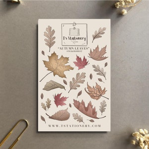 Sticker Sheet - Autumn Leaves, Mini Fall Stickers, Journal Stickers, Planner Stickers, Scrapbooking