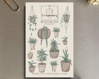 Houseplant Stickers: Botanical Journaling, Planner Decals