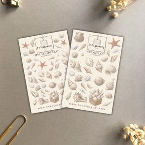 Set di adesivi di conchiglie - Conchiglie piccole e grandi, adesivi per diario, adesivi estivi, adesivi per planner, scrapbooking