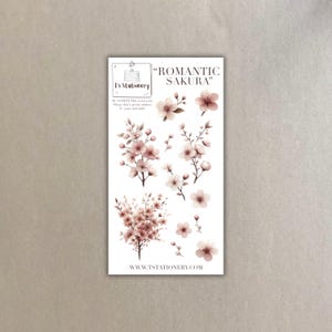 Adesivi Sakura - Adesivi per diario, foglio di adesivi con fiori di ciliegio, scrapbooking, per planner, fiori