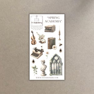 Pegatinas de Dark Academia: pegatinas de primavera, pegatinas de diario, pegatinas de planificador, álbumes de recortes, Light Academia, diario de lectura,