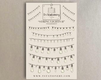 String Lights Stickers: Cozy Planner, Journal, Scrapbook