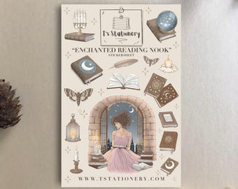 Enchanted Reading Nook Sticker Sheet – Celestial Reading Journal Planner Stickers