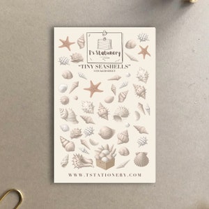 Kleine zeeschelpstickers - dagboekstickers, scrapbooking, plannerstickers, strandstickers, zeestickers