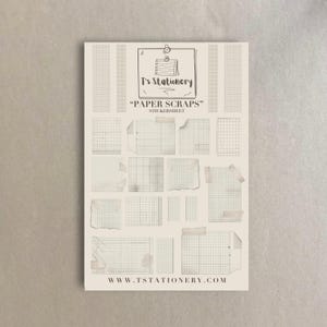 Gegitterte Papierschnipsel - Notizaufkleber, Notizbuchaufkleber, für Journal und Scrapbooking