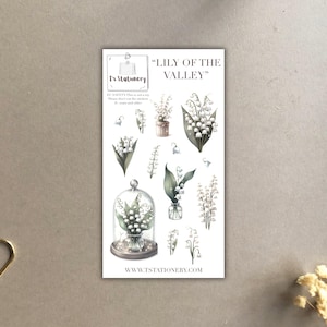 Stickers muguet - Stickers printemps, Stickers fleurs, Pour tenir un journal, Agenda, Scrapbooking, Pour journal, Stickers floraux