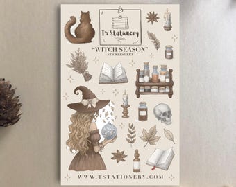 Witch Season Matte Stickers: Fall Journal, Scrapbook, Planner