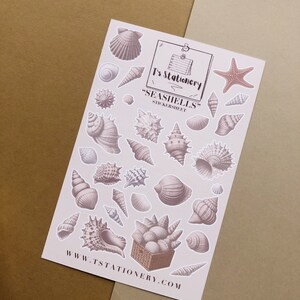 Seashells Sticker Set - Tiny and Bigger Seashells, Journal Stickers ...