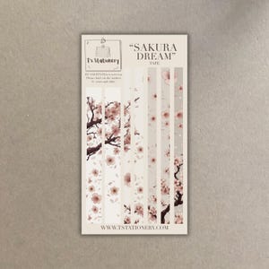 Sakura Dream - Sakura Washi Strip-stickers, dagboekstickers, stickervel kersenbloesem, scrapbooking, tapestickers, bloemen