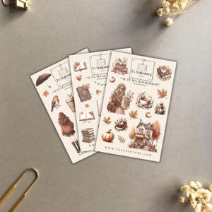 Conjunto de 3 adesivos de outono - adesivos para diário, adesivos de outono, scrapbooking, pacote de adesivos de outono, adesivos para planejador, adesivos aconchegantes