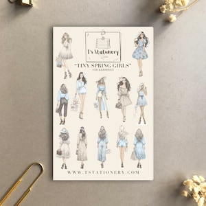 Frühlingsmädchen Aufkleber - Journal Aufkleber, Scrapbooking, Planer Aufkleber