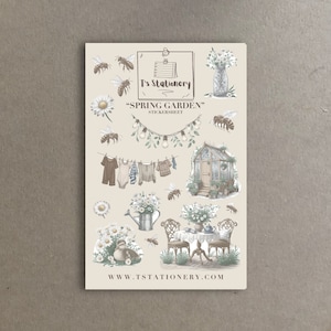 Frühlingsaufkleber - Gartenaufkleber, Gartenaufkleber, für Journaling, Planer, Scrapbooking, Gewächshausaufkleber
