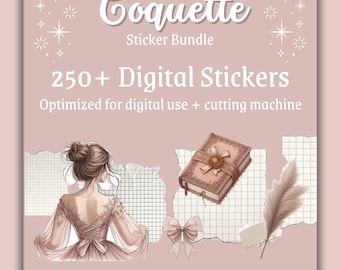 XL Coquette Digital Stickers Bundle for Digital Planner And Cutting Machine