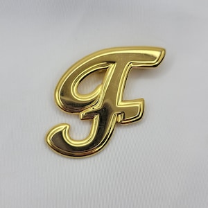Vintage letter F brooch Initial brooch pin Monogram brooch