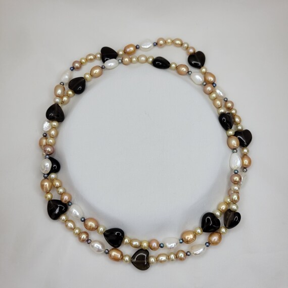 Multi shape beaded necklace Multicolor pearl neck… - image 7