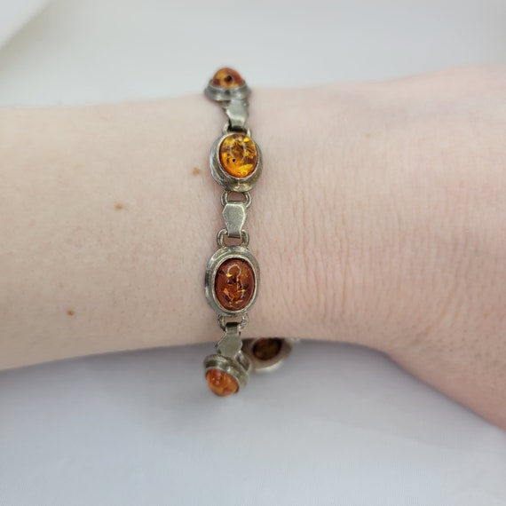 925 silver bracelet vintage Honey orange bracelet… - image 4