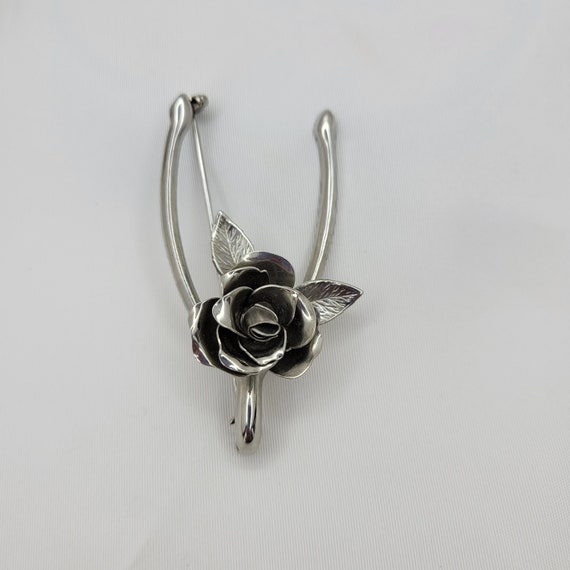 Coro wishbone brooch Vintage rose brooch - image 1