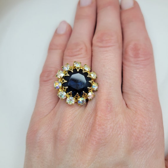 Vintage blue sapphire ring Indigo ring Edwardian … - image 3