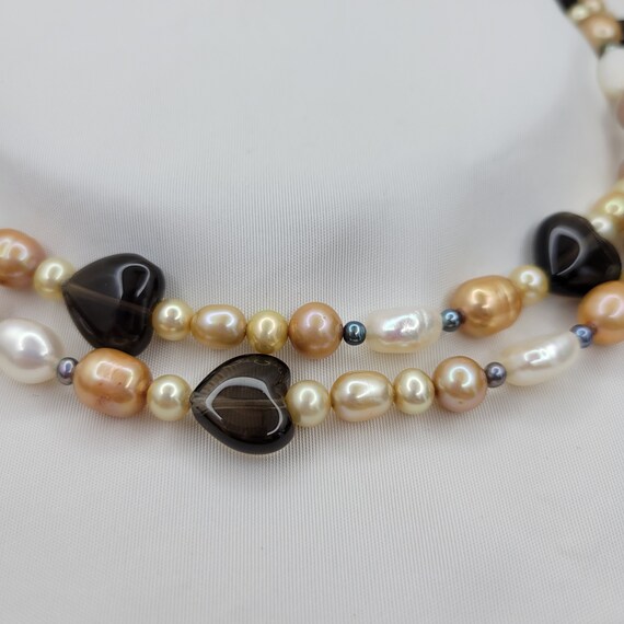 Multi shape beaded necklace Multicolor pearl neck… - image 6