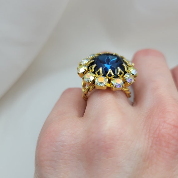 Vintage blue sapphire ring Indigo ring Edwardian … - image 5