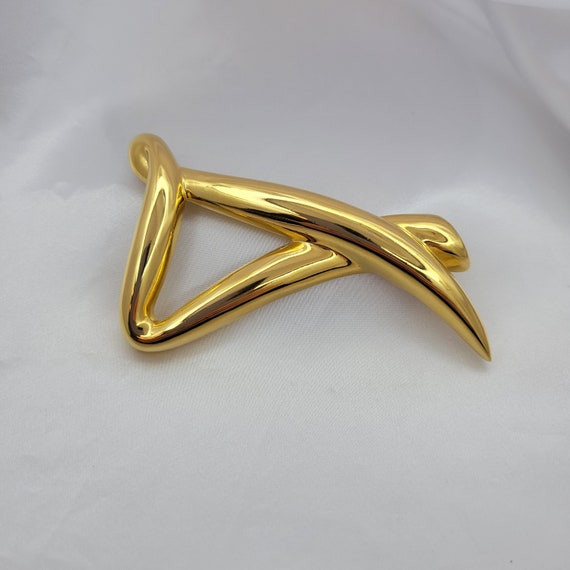 Liz Claiborne brooch Oversized gold brooch Vintag… - image 7