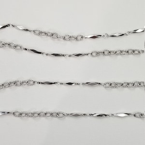 Silver tone necklace chain. Napier chain. 24 inch silver chain.