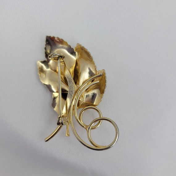 10k gold filled brooch Vintage leaves brooch - image 7