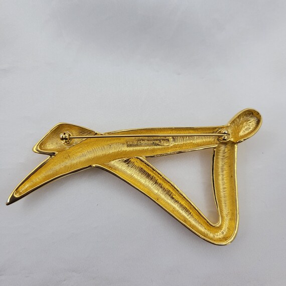 Liz Claiborne brooch Oversized gold brooch Vintag… - image 4