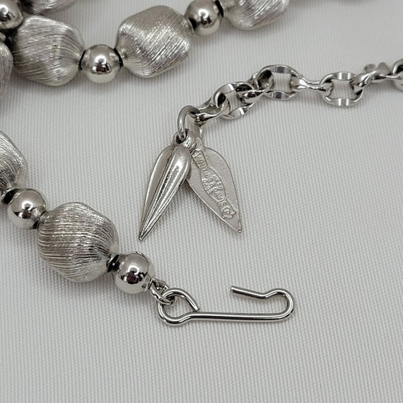 Whiting and Davis necklace Vintage silver beaded … - image 5