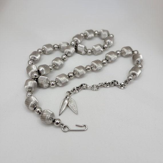 Whiting and Davis necklace Vintage silver beaded … - image 6