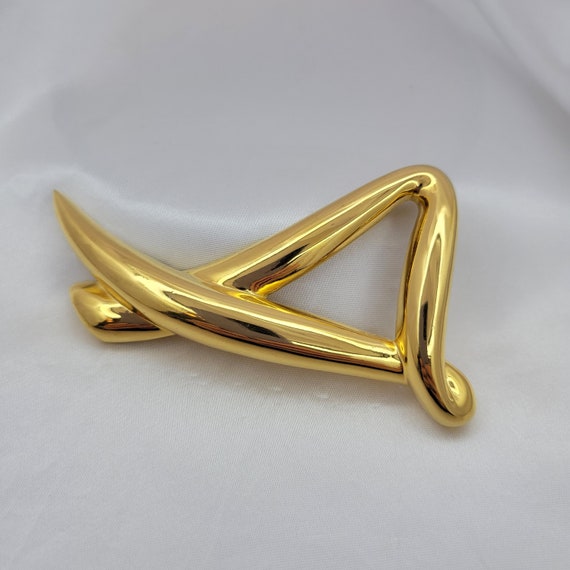 Liz Claiborne brooch Oversized gold brooch Vintag… - image 5