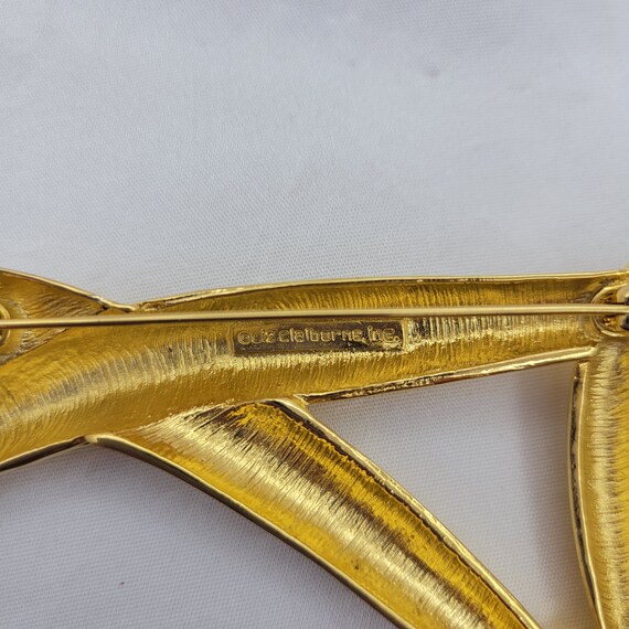 Liz Claiborne brooch Oversized gold brooch Vintag… - image 3