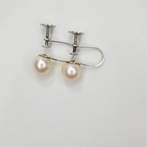thumbnail image 2 of Tiny 3mm Real Cultured Pearl Stud Earrings For Women – Sterling Silver Screw Backs, 925 2 of 6