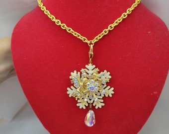 Kirks Folly necklace Oversized snowflake pendant Fairy pendant