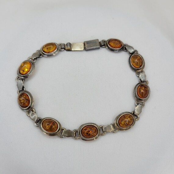 925 silver bracelet vintage Honey orange bracelet… - image 9