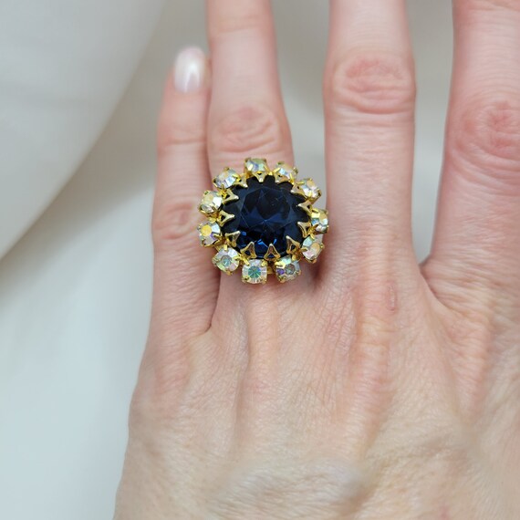 Vintage blue sapphire ring Indigo ring Edwardian … - image 4