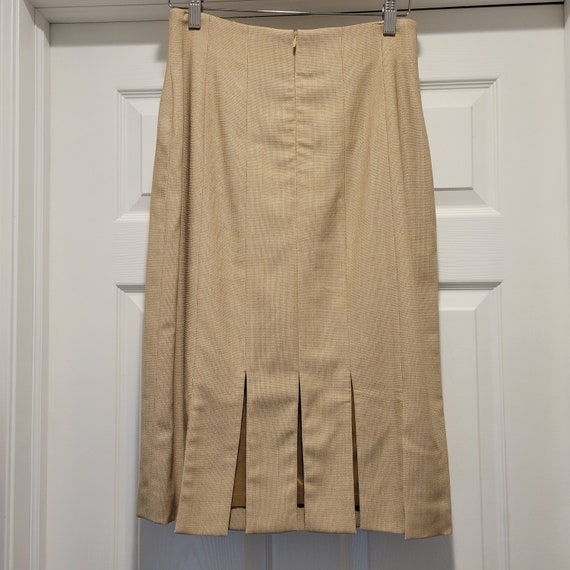 Escada skirt Vintage pleated midi skirt Beige pen… - image 2