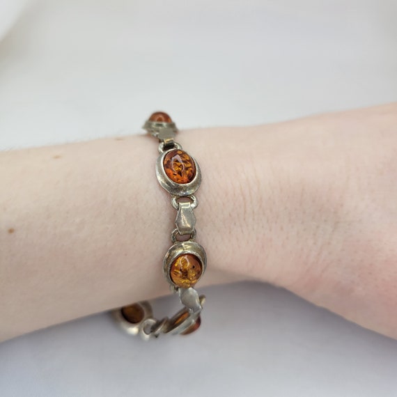 925 silver bracelet vintage Honey orange bracelet… - image 10