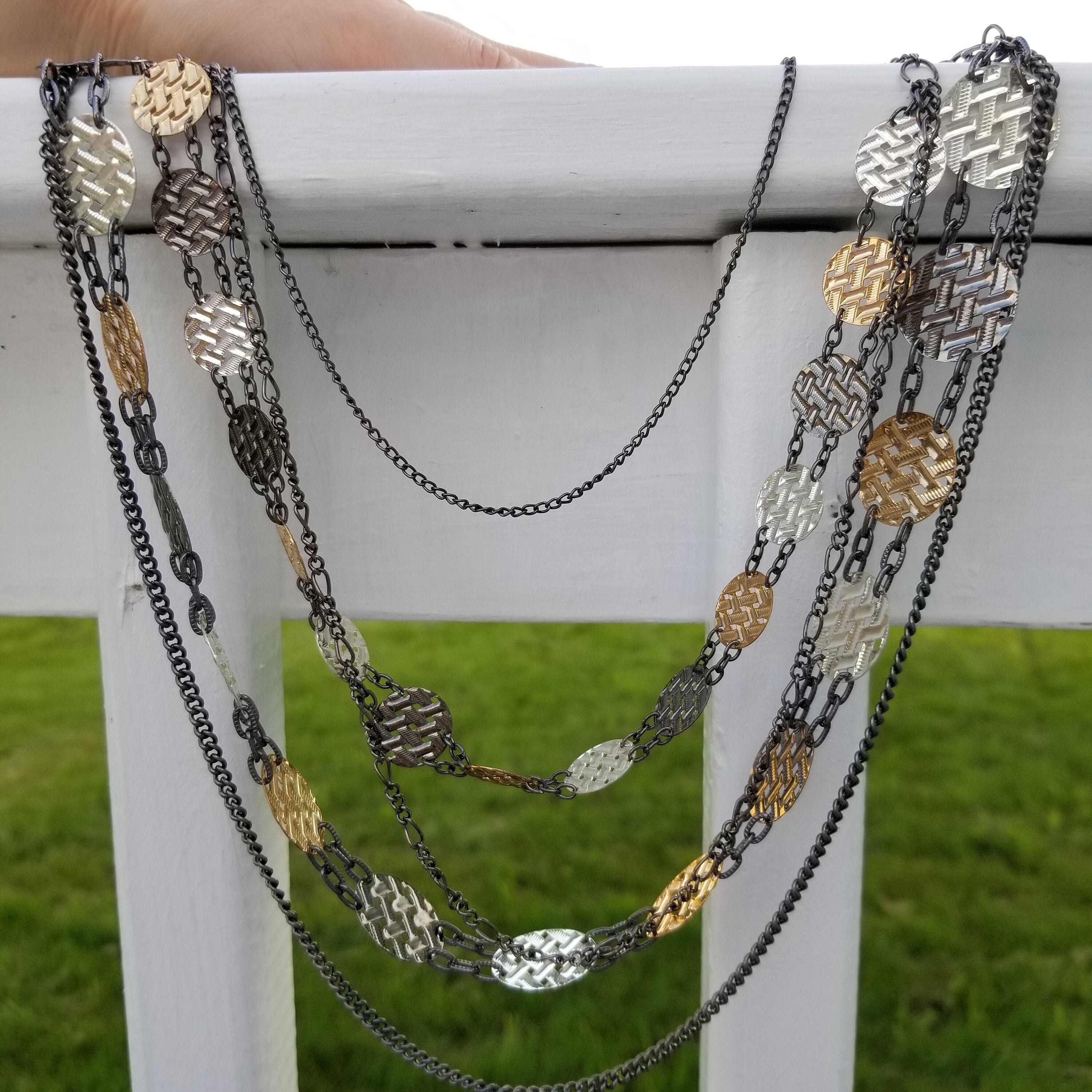 Vintage coin necklace Claire's necklace Statement multi layered necklace