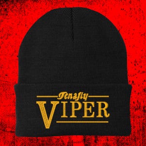 May include: Black beanie with a gold embroidered logo that says "Tonafly Viper".