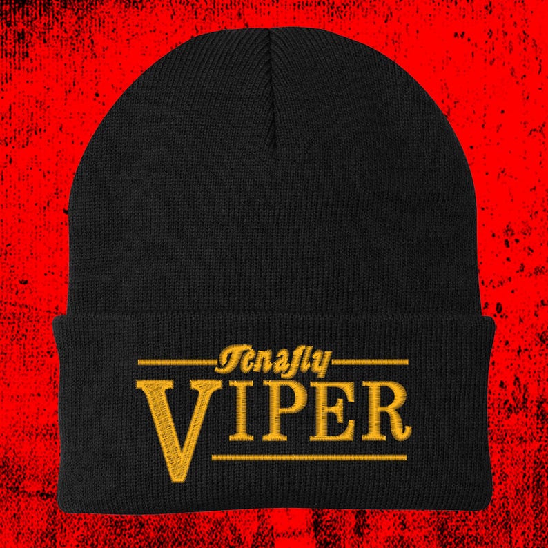 May include: Black beanie with a gold embroidered logo that says "Tonafly Viper".